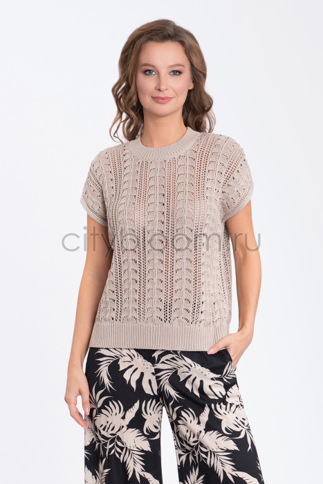Пуловер BD5527 бежевый