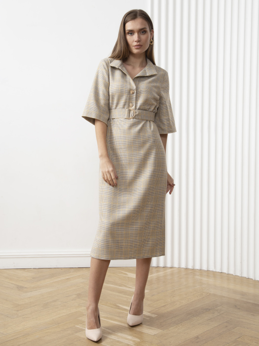 Платье 2.1.2-780-3 бежевый клетк