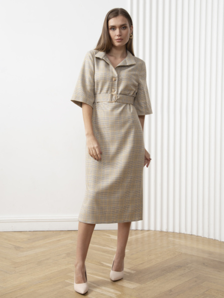 Платье 2.1.2-780-3 бежевый клетк