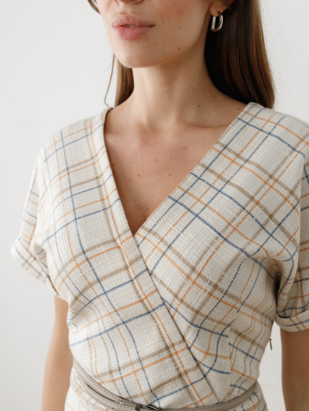 Платье 2.1.1-756-3 молочный/клет