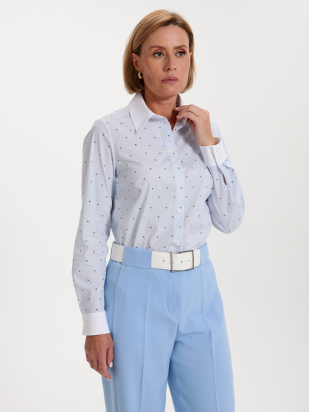 Рубашка 2.73.1-854.1-4 голуб/бел.