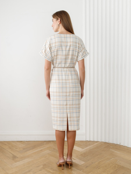 Платье 2.1.1-756-3 молочный/клет