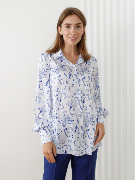 Блуза 2.7.1-371-3 бело-синий