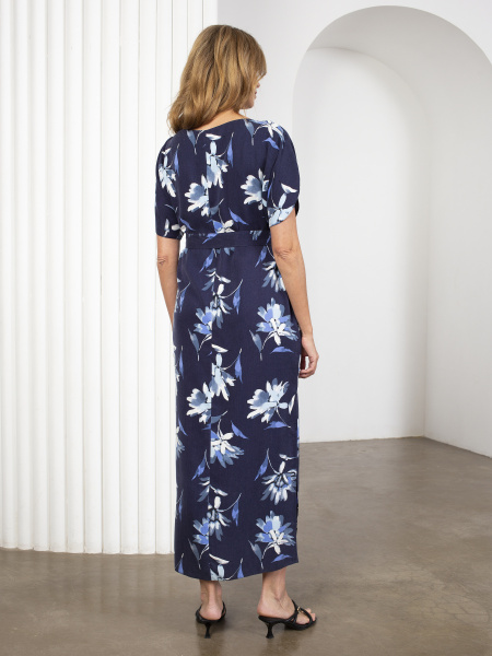 Платье 2.1.2-758-3 синий, цветы Платье 2.1.2-758-3 синий, цветы