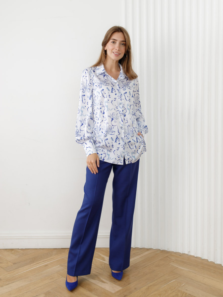 Блуза 2.7.1-371-3 бело-синий